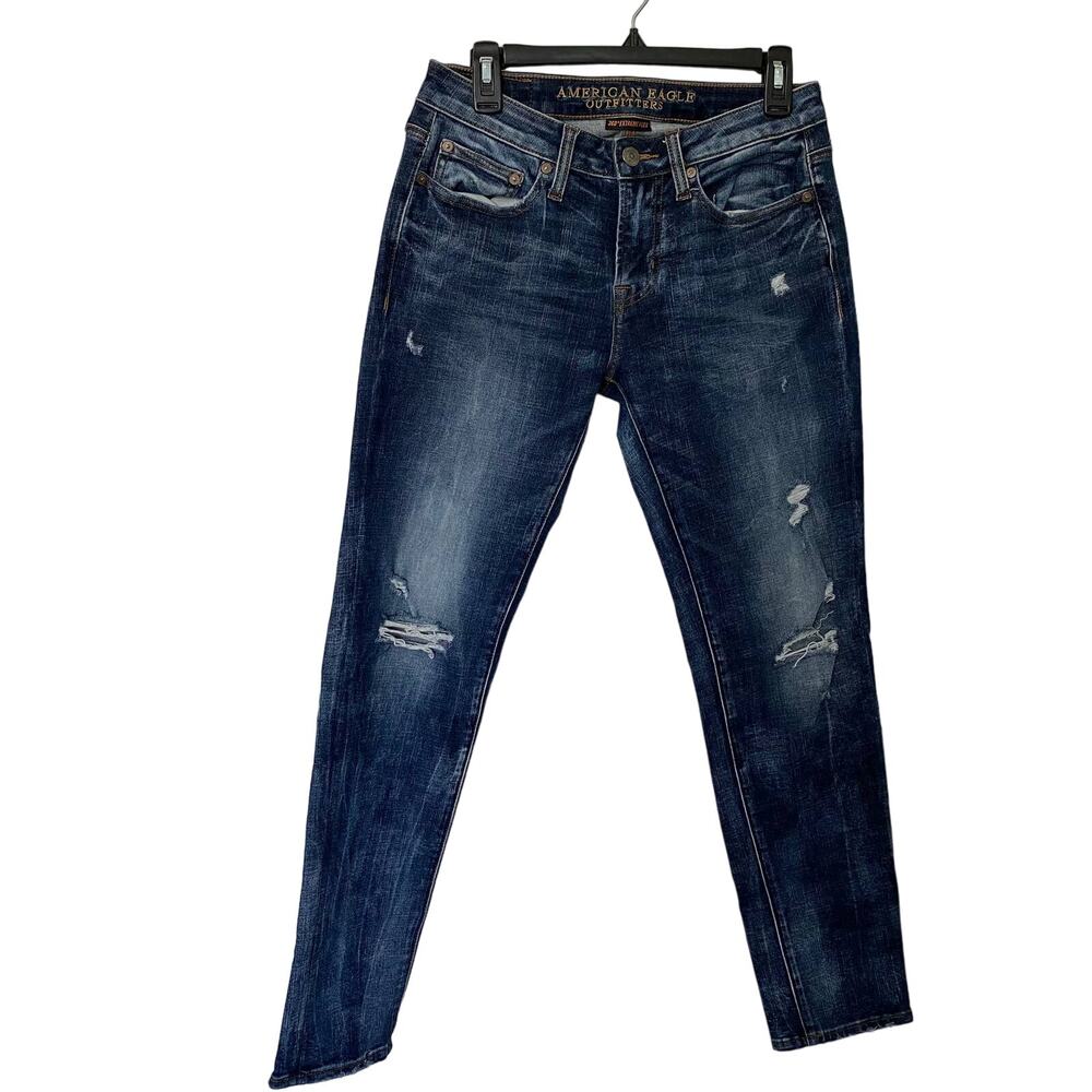 American Eagle Mens 360 Extreme Flex Distressed Skinny Jeans 30x32 Ripped